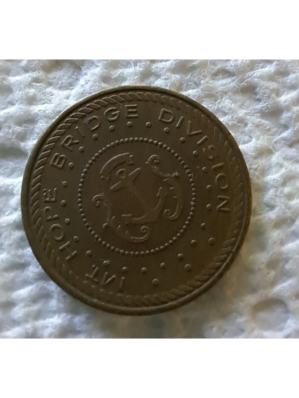 Vintage Mount Hope RI Bridge Division Good for One Fare Transit Token Coin